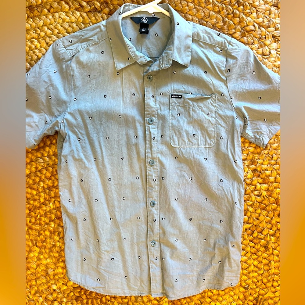 Volcom grey blue dress shirt sz 14